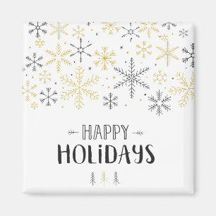 Happy Holidays Doodle Winter Saison Snowflake Art Magnet