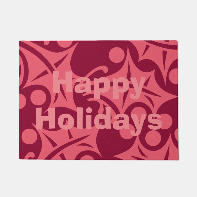 Happy Holidays Doormat in Pink Fußmatte (Vorderseite)