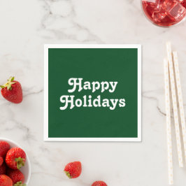 "Happy Holidays", dunkelgrünes Whitepaper Serviette
