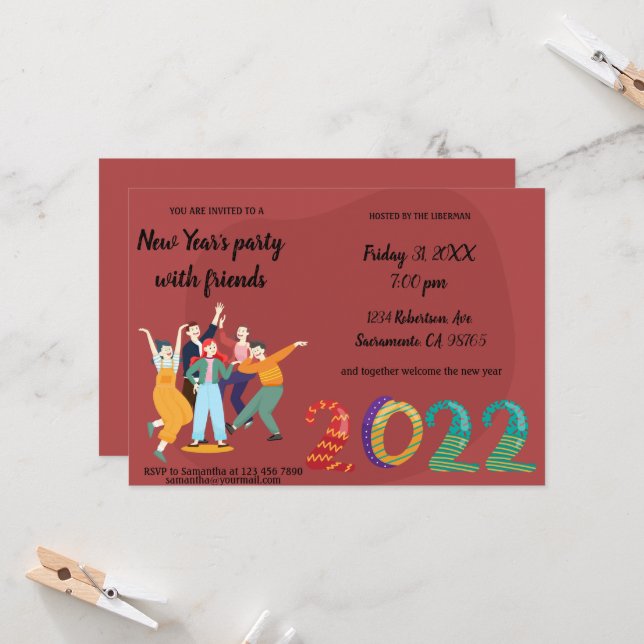 Happy Holidays Einladung (Vorderseite/Rückseite Beispiel)