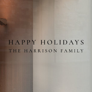 Happy Holidays   Elegant Classy Minimal Weihnachte Fensteraufkleber