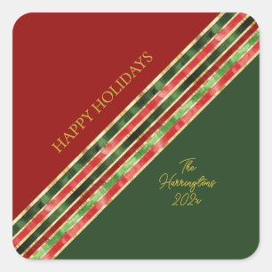Happy Holidays Elegante Frische Pasta machen Quadratischer Aufkleber