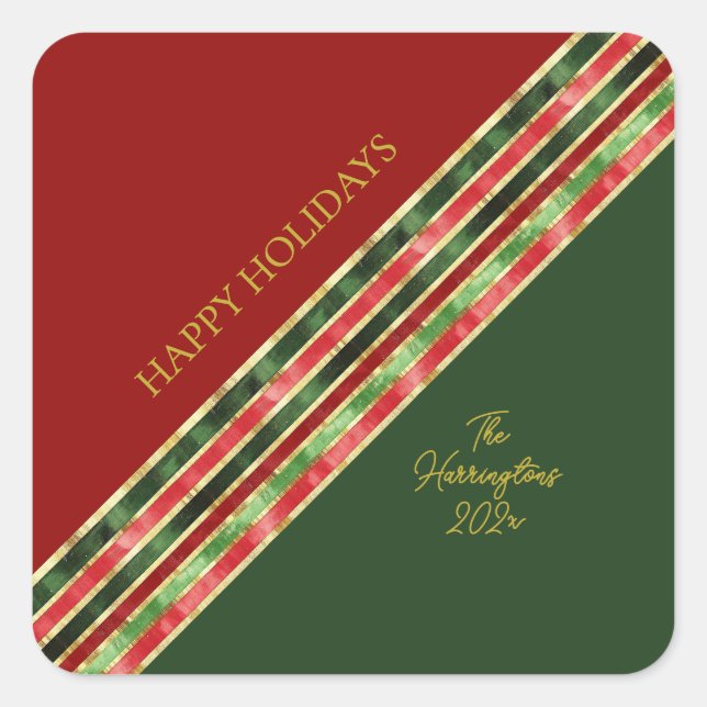 Happy Holidays Elegante Frische Pasta machen Quadratischer Aufkleber (Vorderseite)