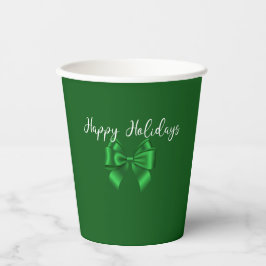 Happy Holidays Elegante Green Pappbecher