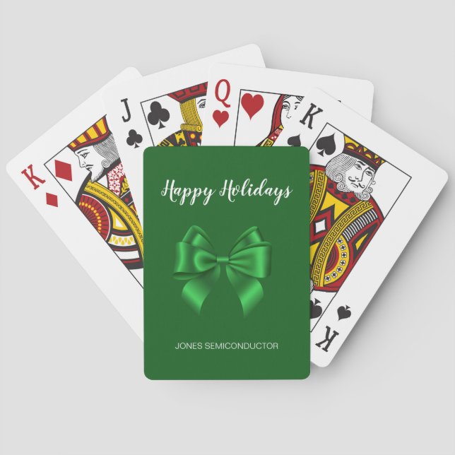 Happy Holidays Elegante Green Spielkarten (Rückseite)