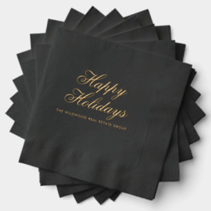 Happy Holidays Elegante Weihnachten im Unternehmen Servietten Mit Folie