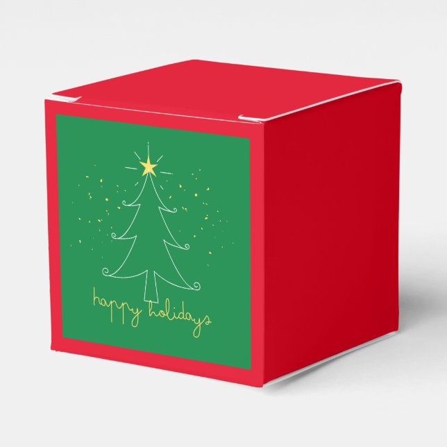 Happy Holidays elegante Weihnachtsfeier Geschenkbo Geschenkschachtel (Vorderseite)