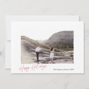 Happy Holidays Elegantes Skript mit Torn Edge Fram Feiertagskarte