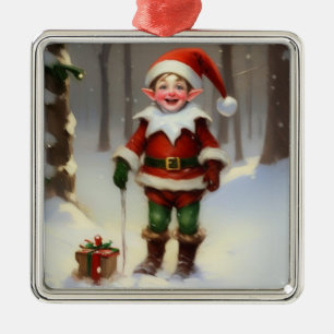 Happy Holidays Elf Ornament Aus Metall