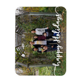 Happy Holidays Family Foto Letting Modern Chic Magnet