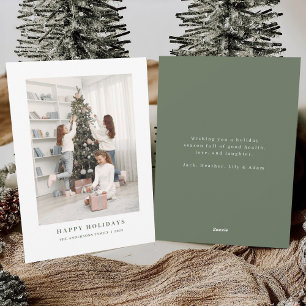 Happy Holidays Family Images Custom Green Pattern Feiertagskarte