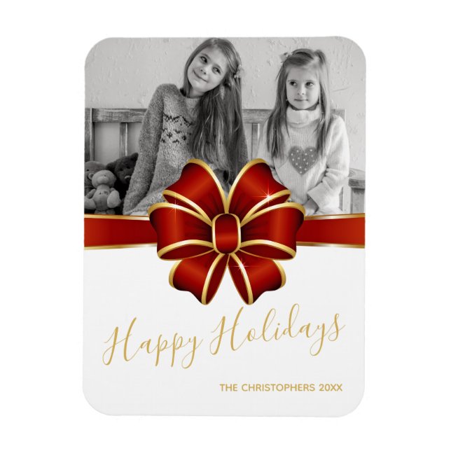 Happy Holidays Family Kids Foto Magnet (Vertikal)