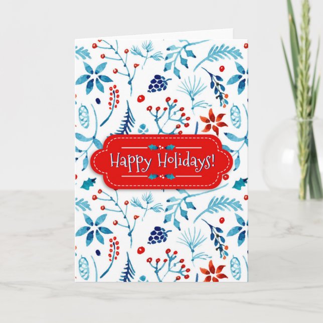 Happy Holidays Feiertagskarte (Vorderseite)