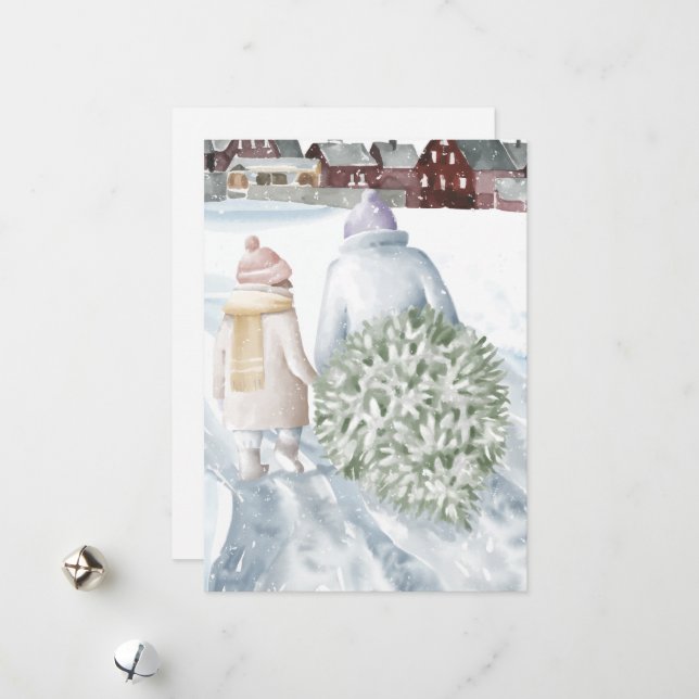 Happy Holidays Feiertagskarte (Vorderseite/Rückseite Beispiel)