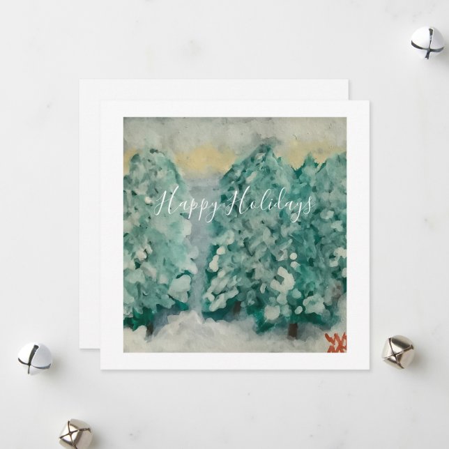 Happy Holidays Feiertagskarte (Vorderseite/Rückseite Beispiel)