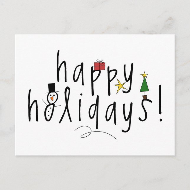 Happy Holidays Feiertagspostkarte (Vorderseite)