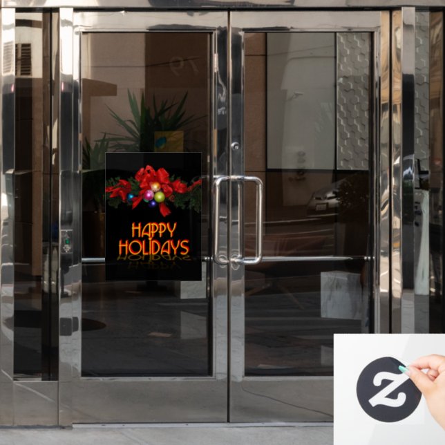Happy Holidays Fensteraufkleber (Büro Tür)