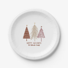 Happy Holidays Festival Frohe Weihnachtsbaumen Chi Pappteller