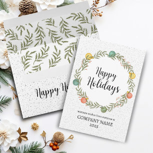 Happy Holidays Festive Wreath Corporate Feiertagskarte