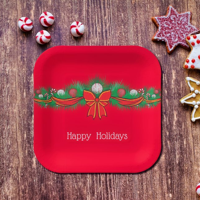 Happy Holidays - festliche Red Paper Teller (Von Creator hochgeladen)