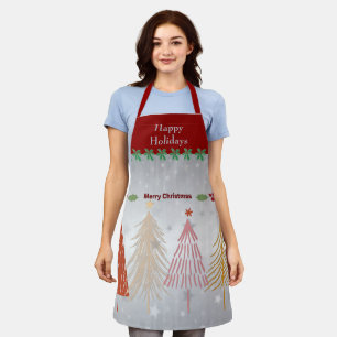 Happy Holidays, festliche Silber und Weihnachten r Schürze