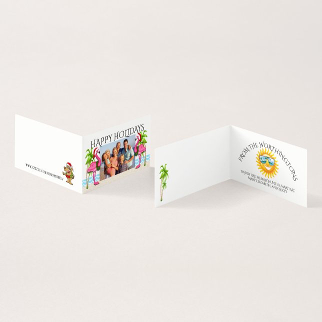 Happy Holidays Flamingo Family Foto #holidayZ (Innenseite und Außenseite)
