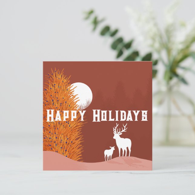 Happy Holidays - Flat Card (Stehend Vorderseite)