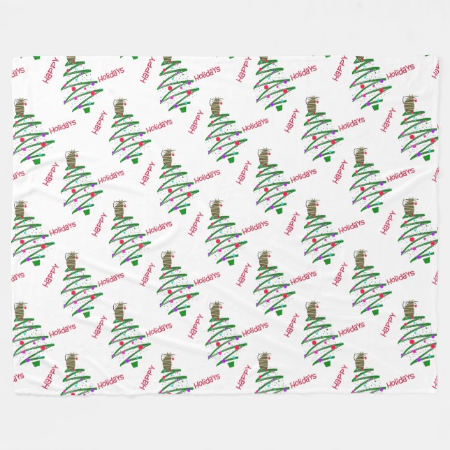 Happy Holidays Fleecedecke (Vorderseite (Horizontal))
