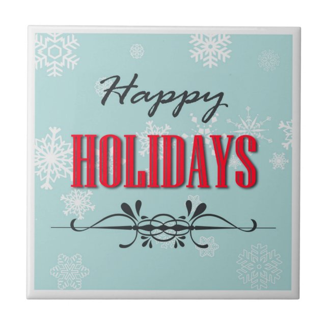 Happy Holidays Fliese (Vorderseite)
