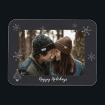 Happy Holidays Foto Chalkboard Design Schneeflocke Magnet<br><div class="desc">Passen Sie diesen Happy Holidays Foto Magneten mit Ihrem Lieblings-Winter-Foto an.</div>
