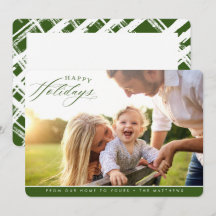 HAPPY HOLIDAYS FOTO elegant kalligraphisch grün