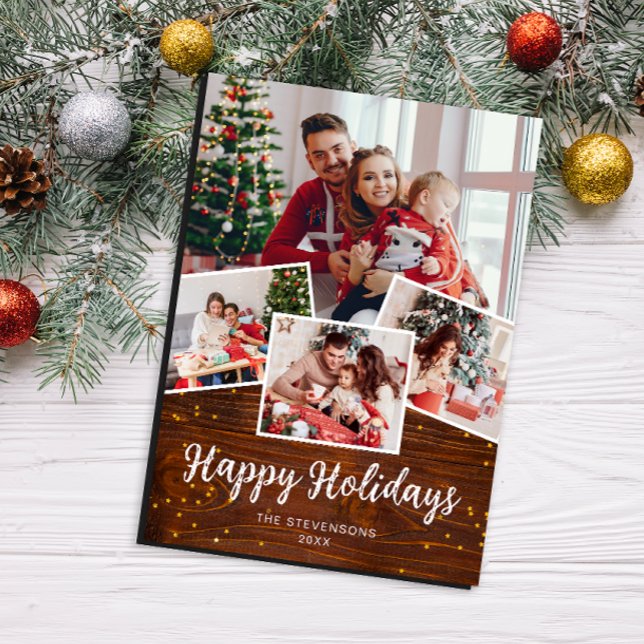 Happy Holidays Foto Magnetic Christmas Card Magnetkarte (Von Creator hochgeladen)