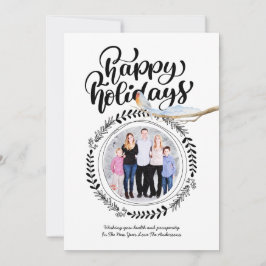 HAPPY HOLIDAYS FOTO Modernes Festival Robin Xmas Einladung