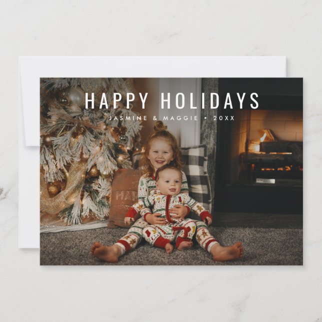Happy Holidays Foto Modernes Trendy Weihnachten (Vorderseite)