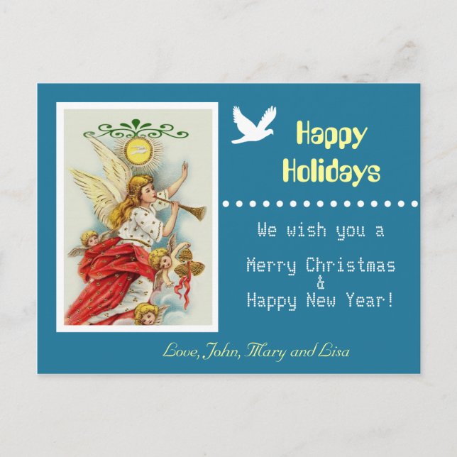 Happy Holidays Foto Postkarte (Vorderseite)