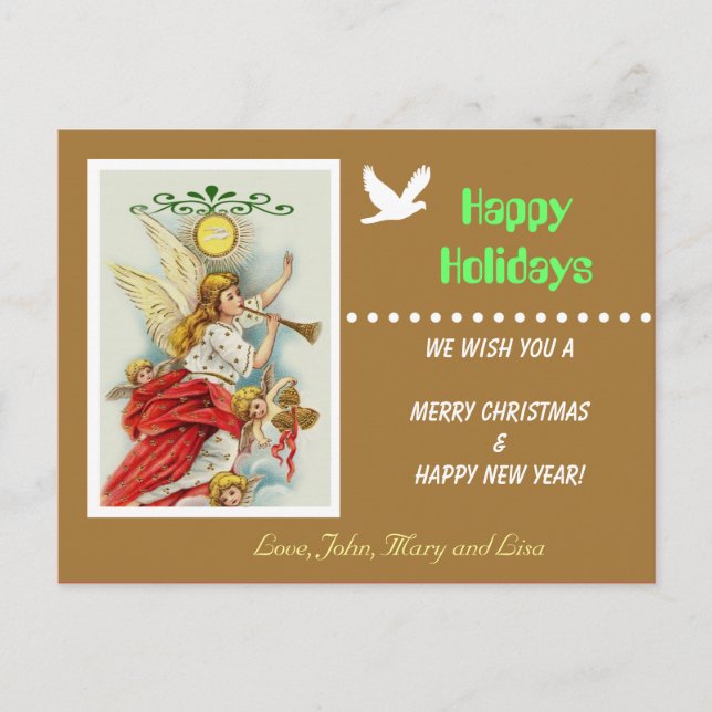 Happy Holidays Foto Postkarte (Vorderseite)