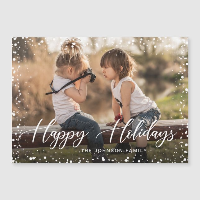 Happy Holidays FOTO Weihnachten Magnetkarte (Vorderseite)