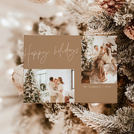 Happy Holidays Foto Weihnachtskarte | Boho Modern Einladung