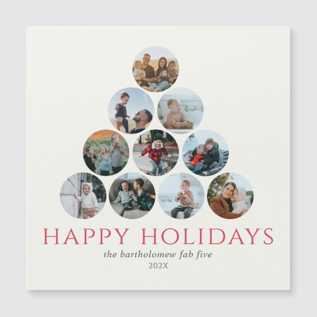 Happy Holidays Foto Zehn Roter Kühlschrank Magnet (Vorderseite)
