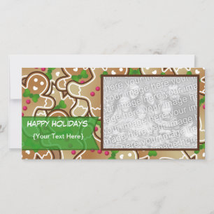 "Happy Holidays" Fotokarte "Lebkuchen" Feiertagskarte