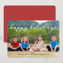 Happy Holidays Fotokarte mit Skript