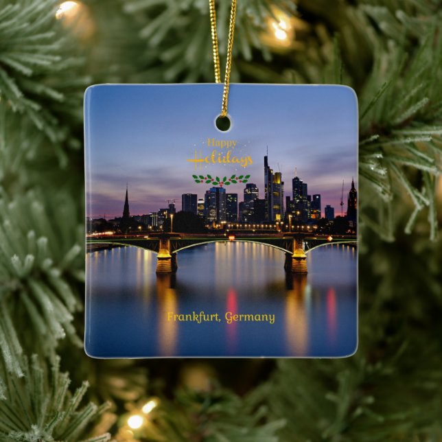 Happy Holidays, Frankfurt Bridge, Keramikornament (Baum)