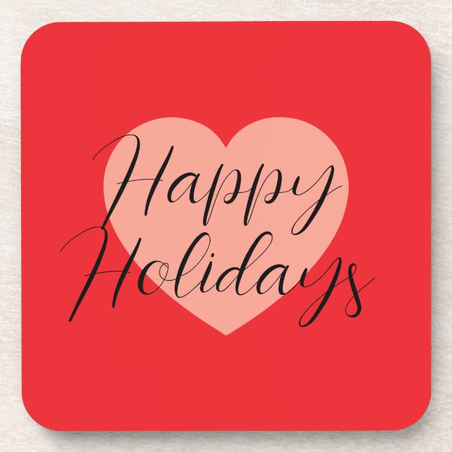Happy Holidays Frohe Weihnachten Weihnachten Urlau Getränkeuntersetzer (Vorderseite)