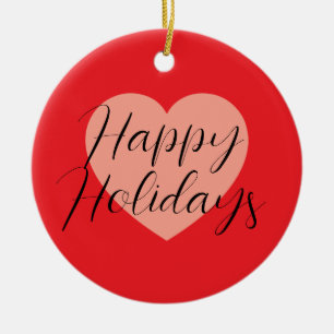 Happy Holidays Frohe Weihnachten Weihnachten Urlau Keramik Ornament