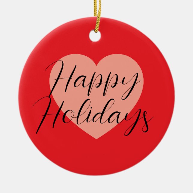 Happy Holidays Frohe Weihnachten Weihnachten Urlau Keramik Ornament (Vorne)