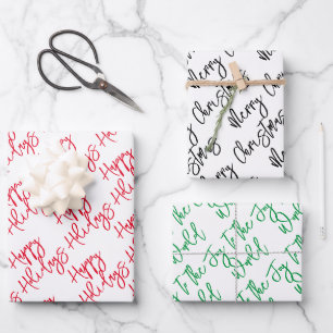 Happy Holidays Frohe Weihnachtsfreude für die Welt Geschenkpapier Set