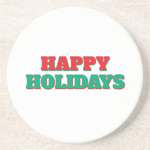 Happy Holidays Frohe Weihnachtszeit Getränkeuntersetzer