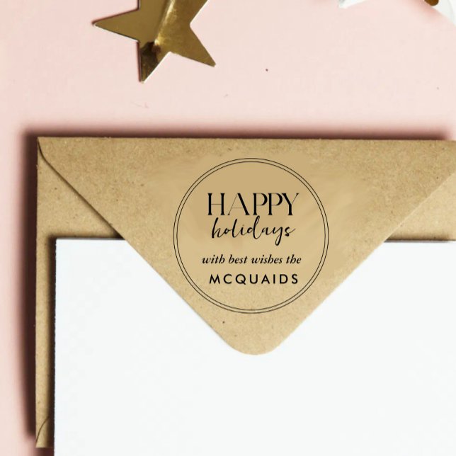 Happy Holidays from Family Name Permastempel (Von Creator hochgeladen)