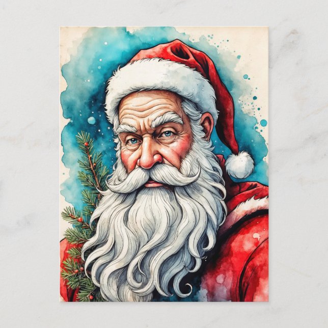 Happy Holidays From Santa Claus Postkarte (Vorderseite)