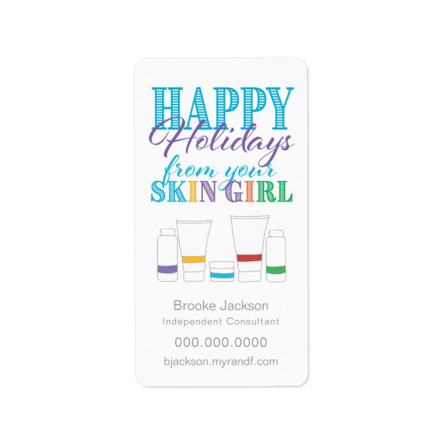 Happy Holidays from Your Skin Girl - Aufkleber Adressaufkleber (Vorne)